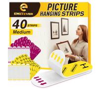 EMITEVER - Strisce adesive per appendere quadri, resistenti e anti-danno, per pareti, kit per appendere quadri, ganci senza chiodi, grandi strisc