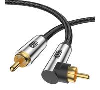 EMK Cavo audio coassiale digitale RCA maschio a maschio, per TV, lettore DVD, console di gioco, proiettore, altoparlante (da 90 gradi a dritto, 0,5 m)