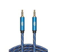 EMK Cavo AUX TRRS a 4 poli 3,5 mm Cavi Stereo Jack Cavo Audio Maschio a Maschio Cavi AUX intrecciato nylon per altoparlante bluetooth, smartphone, cuffie, auto (4 Poli Jack 3,5, 3 m)