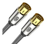 EMK Cavo MIDI in nylon intrecciato a 5 poli, compatibile con tastiera MIDI, sintetizzatore, multi-effetto chitarra, campionatore, scheda audio esterna, mixer audio, amplificatore audio (1 pezzo, 2 m)