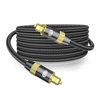 EMK Cavo Ottico Cavo Audio Ottico Digitale Fibra Ottica Placcato oro 24K Toslink Maschio a Maschio Cavi SPDIF Toslink per Soundbar, TV, Altoparlante, Subwoofer (3 m, Nero)