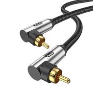 EMK Cavo per Subwoofer 90 Gradi, RCA ad Angolo Retto, Audio Coassiale e Digitale per Amplificatore, Altoparlante, Soundbar, Home Cinema e Sistemi HiFi (5FT/1,5 m)