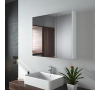 EMKE Armadietto a Specchio per Bagno, ABS, Bianco, 75 x 65 cm