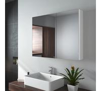 EMKE Armadio a specchio, 85 x 65 cm, con specchio bifacciale (bianco)
