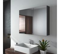EMKE Armadio a specchio, 85 x 65 cm, con specchio su entrambi i lati (nero)