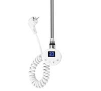 EMKE Barra riscaldante con termostato da 300 W, Colore Bianco, Elemento riscaldante per termosifoni da Bagno con Schermo LCD, Cartuccia riscaldante in Acciaio Inox, Adatta per radiatori