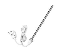EMKE Barra riscaldante per termosifoni da bagno 600 W, barra riscaldante in acciaio inox per radiatori, scaldasalviette elettrico, elemento riscaldante con spina e interruttore, colore bianco