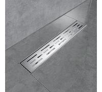 EMKE Canalina per doccia, 40 cm, in acciaio inox, set completo di scarico per doccia, sifone con antiodore e filtro per capelli, scarico per doccia, per bagno