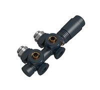 EMKE Kit Multiblock per Radiatori, Valvola ad Angolo e in Linea Retta, Connessione Centrale, Valvola del Radiatore con Termostato, Nero