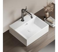 EMKE Lavabo Design Moderno, Lavabo per Bagno e WC Ospiti 415 x 360 x 130 mm, bianco, lavabo su piano