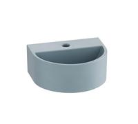 EMKE Lavabo Semicircolare 303 x 255 x 120 mm, Sospeso da Fissare alla Parete, Ceramica, Moderno, Blu Grigio Chiaro Opaco