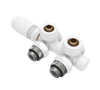 EMKE Multiblock - Rubinetteria per radiatore, blocco rubinetto, accessori per il riscaldamento, forma di passaggio, 50 mm, valvola per radiatore con termostato (per tubi da 16 mm, G1/2", 1 pezzo