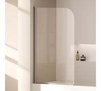 EMKE Pannello doccia per vasca 80x140 cm, paravetro per vasca pieghevole, separatore doccia per vasca, pannello per vasca in vetro di sicurezza da 6 mm