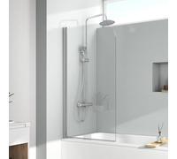 EMKE Pannello doccia per vasca da bagno, 70 x 140 cm, divisorio doccia per vasca da bagno e doccia, vasca da bagno in vetro di sicurezza da 6 mm