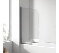 EMKE Pannello doccia per vasca da bagno, 70 x 140 cm, pieghevole, per vasca da bagno, doccia da 6 mm, in vetro di sicurezza