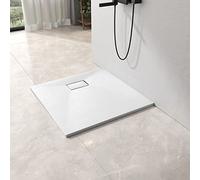 EMKE Piatto doccia 90 x 90 cm piatto doccia piatto antiscivolo SMC piatto doccia ritagliabile, cabina doccia, piatto doccia bianco