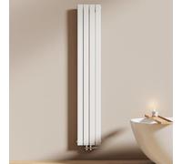 EMKE Radiatore Compatto, 1800x300 mm, Verticale, Stretto e Alto per il Bagno, Radiatore a Parete con Pannello Piatto, Collegamento Centrale, Design Elegante, 627 Watt, Bianco