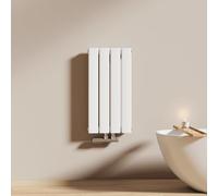 EMKE Radiatore Compatto, 600x300 mm, Verticale, Stretto e Alto per il Bagno, Radiatore a Parete con Pannello Piatto, Collegamento Centrale, Design Elegante, 233 Watt, Bianco