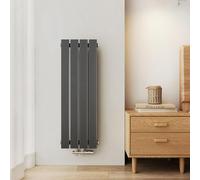 EMKE Radiatore Compatto, 900x300 mm, Verticale, Stretto e Alto per il Bagno, Radiatore a Parete con Pannello Piatto, Collegamento Centrale, Design Elegante, 403 Watt, Antracite