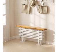 EMKE Radiatore con copertura per termosifone 100 x 48 cm, design orizzontale con pratica copertura del radiatore superiore, collegamento su entrambi i lati, colore bianco, 674 W
