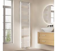 EMKE Radiatore da Bagno Dritto, 180 x 50 cm, scaldasalviette con connettore Centrale, efficiente, scaldasalviette, scaldasalviette da Bagno, Bianco, 739 W