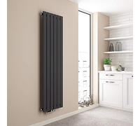 EMKE Radiatore di design piatto, 1600 x 460 mm, verticale, con attacco centrale, a pannello singolo, da parete, per bagno, camera da letto e soggiorno, antracite 751 W
