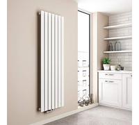 EMKE Radiatore di design piatto, 1600 x 538 mm, verticale, con attacco centrale, a pannello singolo, da parete, per bagno, camera da letto e soggiorno, bianco, 877 W