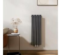 EMKE Radiatore di design, piccolo, 900 x 304 mm, verticale, con attacco centrale, a doppio strato, per bagno, camera da letto e soggiorno, antracite 559 W