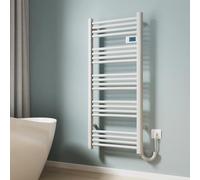 EMKE Radiatore Elettrico per Asciugamani 120 x 54 cm, Termosifone Elettrico per Bagno con Interruttore Touch Timer, Scaldasalviette Asciugamani Elettrico Bianco 600W