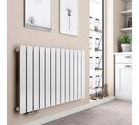 EMKE Radiatore orizzontale, 630 x 1000 mm, design a singolo strato, radiatore piatto, con attacco laterale, riscaldamento bianco, 730 W