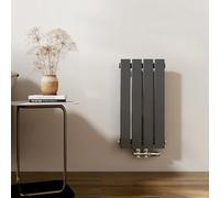 EMKE Radiatore piatto verticale per bagno, raccordo centrale, 1 strato, antracite, 233 W