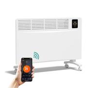 EMKE Riscaldamento elettrico intelligente, 2000 W, convettore Wi-Fi, riscaldamento a risparmio energetico, termosifone elettrico per montaggio a parete e dispositivo da terra, controllo app, bianco