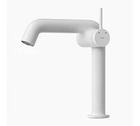 EMKE Rubinetto da bagno bianco opaco, miscelatore monocomando in ottone, cartuccia in ceramica, 222 x 200 x 76 mm, rubinetto da bagno facile installazione, risparmio idrico, rubinetto per lavabo.