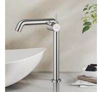 EMKE Rubinetto da bagno cromato, 332 x 220 x 76 mm, in ottone, cartuccia in ceramica, rubinetto per bagno, rubinetto con aeratore, rubinetto per lavabo, rubinetto per lavabo, facile installazione