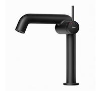 EMKE Rubinetto da bagno nero opaco, miscelatore monocomando in ottone, cartuccia in ceramica, 222 x 200 x 76 mm, rubinetto da bagno facile installazione, risparmio idrico, rubinetto per lavabo.