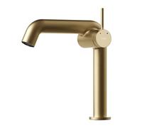 EMKE Rubinetto da bagno oro champagne, miscelatore monocomando in ottone, cartuccia ceramica, 222 x 200 x 76 mm, rubinetto da bagno facile installazione, risparmio idrico, rubinetto per lavabo.