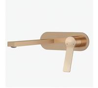 EMKE Rubinetto per lavabo a incasso, oro rosa, 2 fori, montaggio a parete, con aeratore, rubinetto da bagno, da incasso, per lavabo e vasca da bagno, miscelatore monocomando 28,8 x 21 x 7 cm