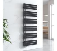 EMKE Scaldasalviette ad Acqua Calda, 1599x600 mm, Termoarredo da Parete, Nero, 958W, Porta Salviette Riscaldato, Facile Installazione, Design Moderno