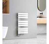 EMKE Scaldasalviette ad Acqua Calda, 762x400 mm, Termoarredo da Parete, Bianco, 342W, Porta Salviette Riscaldato, Facile Installazione, Design Moderno