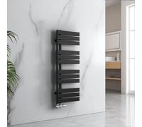 EMKE Scaldasalviette da bagno, 1041 x 400 mm, Scaldasalviette piatto, scaldasalviette, scaldasalviette, scaldasalviette da bagno, riscaldatore per asciugamani, colore nero, 456W
