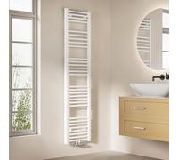 EMKE Scaldasalviette da Bagno, 400 x 1600 mm, 789 Watt, Colore Bianco, per Acqua, Collegamento Centrale