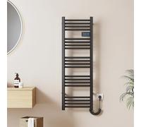 EMKE Scaldasalviette Elettrico 1200 x 400 mm, Radiatore per Bagno Elettrico con Interruttore Touch e Timer, scaldasalviette Nero 450W,Termoarredo elettrico