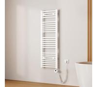 EMKE Scaldasalviette Elettrico Bagno,Curvo,120 x 40cm, 500W,Termoarredo Asciugamani da Bagno con WIFI Termostato,Bianco,Radiatore da Bagno