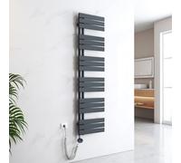 EMKE Scaldasalviette Elettrico con Elemento riscaldante termostatato,1599x400mm 800W，Pannello Asciugamano Elettrico con Asta di Riscaldamento con Timer,Antracite