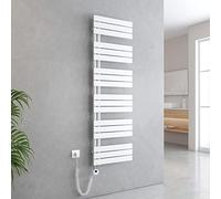 EMKE Scaldasalviette Elettrico con Elemento riscaldante termostatato,1599x500mm 1000W，Pannello Asciugamano Elettrico con Asta di Riscaldamento con Timer,Bianco