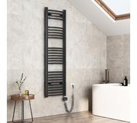 EMKE Scaldasalviette elettrico da bagno, 140 x 40 cm, con termostato, scaldasalviette con timer, colore antracite, 500 W