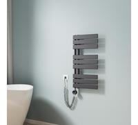 EMKE Scaldasalviette elettrico da bagno, 762 x 400 mm, scaldasalviette elettrico con termostato, scaldasalviette elettrico, scaldasalviette con barra riscaldante, antracite, 400 W
