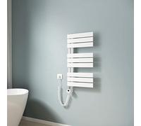 EMKE Scaldasalviette elettrico da bagno, 762 x 400 mm, scaldasalviette elettrico con termostato, scaldasalviette elettrico, scaldasalviette con barra riscaldante, bianco, 400 W