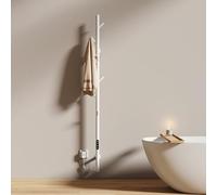 EMKE Scaldasalviette Elettrico da Bagno con Barra, Riscaldamento Elettrico a Barra Singola, Scaldasalviette Elettrico Intelligente a Temperatura Costante, Bianco, 1500×125×140 mm
