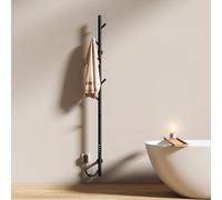 EMKE Scaldasalviette Elettrico da Bagno con Barra, Riscaldamento Elettrico a Barra Singola, Scaldasalviette Elettrico Intelligente a Temperatura Costante, Nero, 1500×125×140 mm
